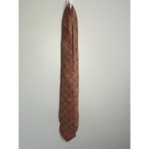 VTG Corsair Orange Red Yellow Tie 100% Acetate RN 27390 Suit Jacket Formal